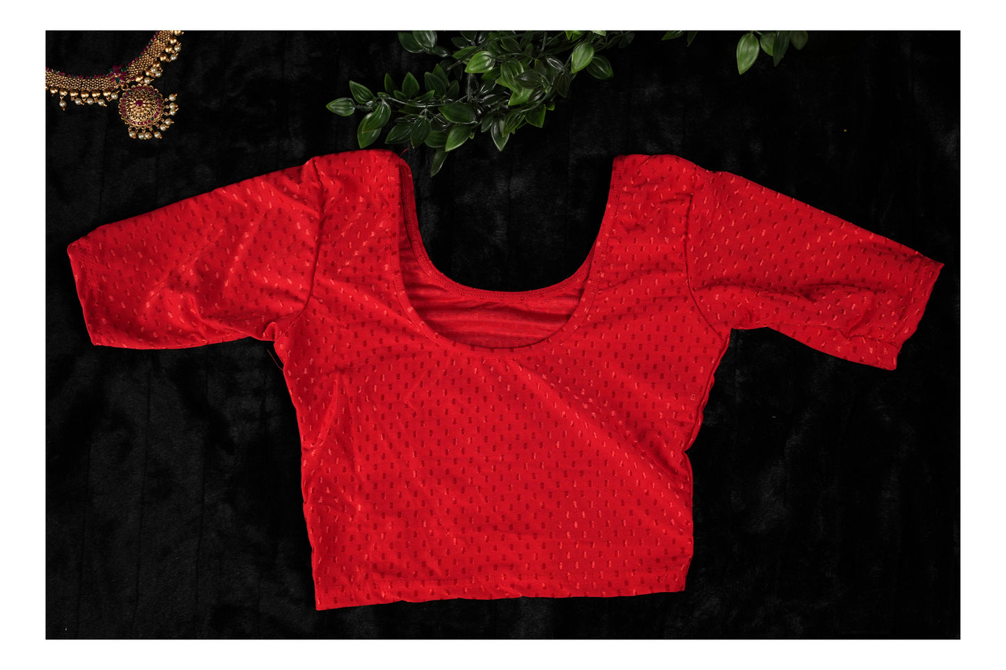 Stretchable Blouse in Red colour (Code:B16)