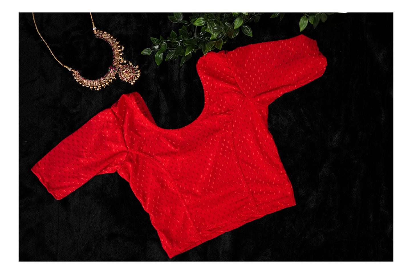 Stretchable Blouse in Red colour (Code:B16)