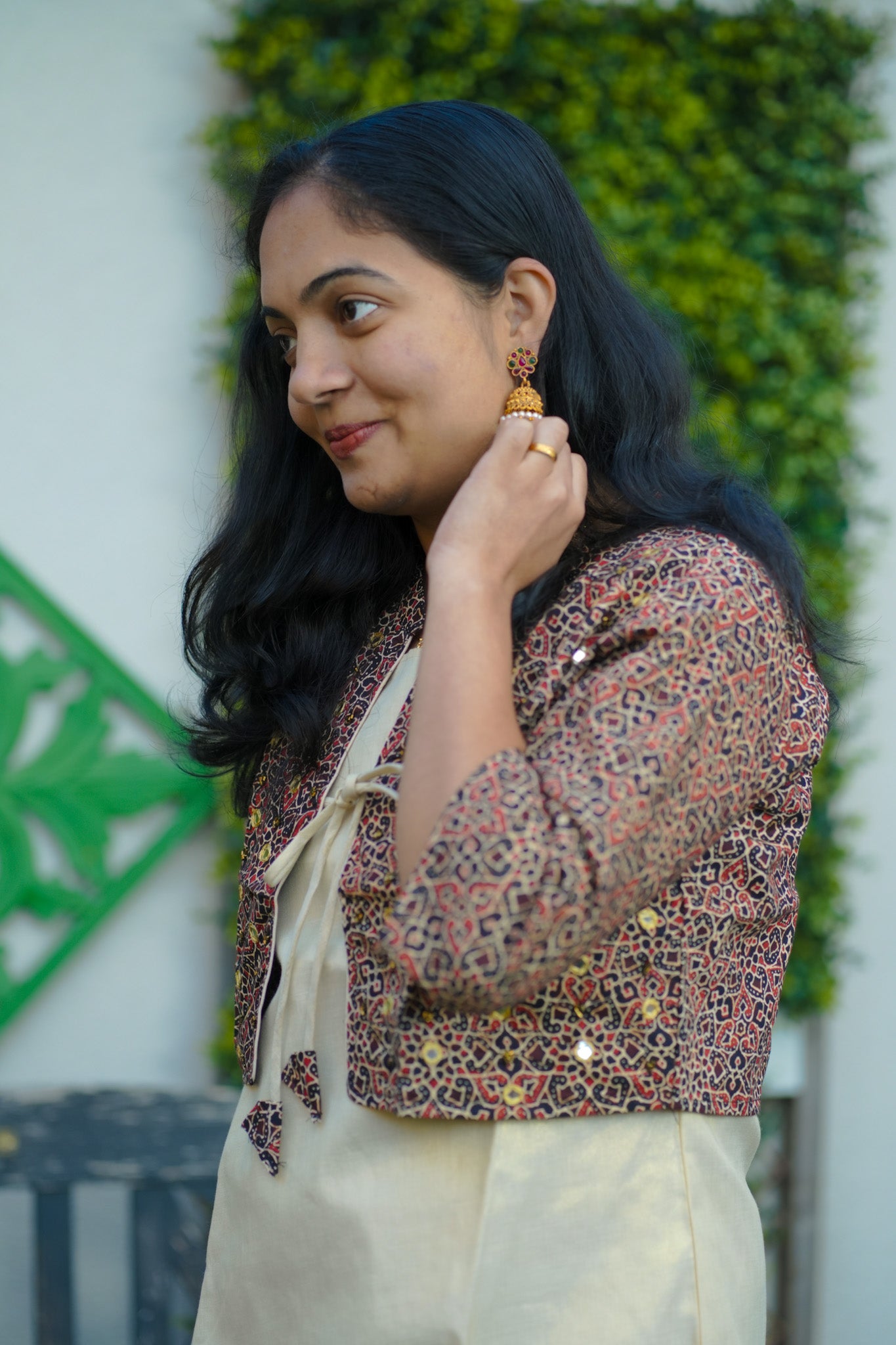 Tissue Kurta Set with Printed Jacket – Elegant Ethnic Wear for Women (KER-1167)