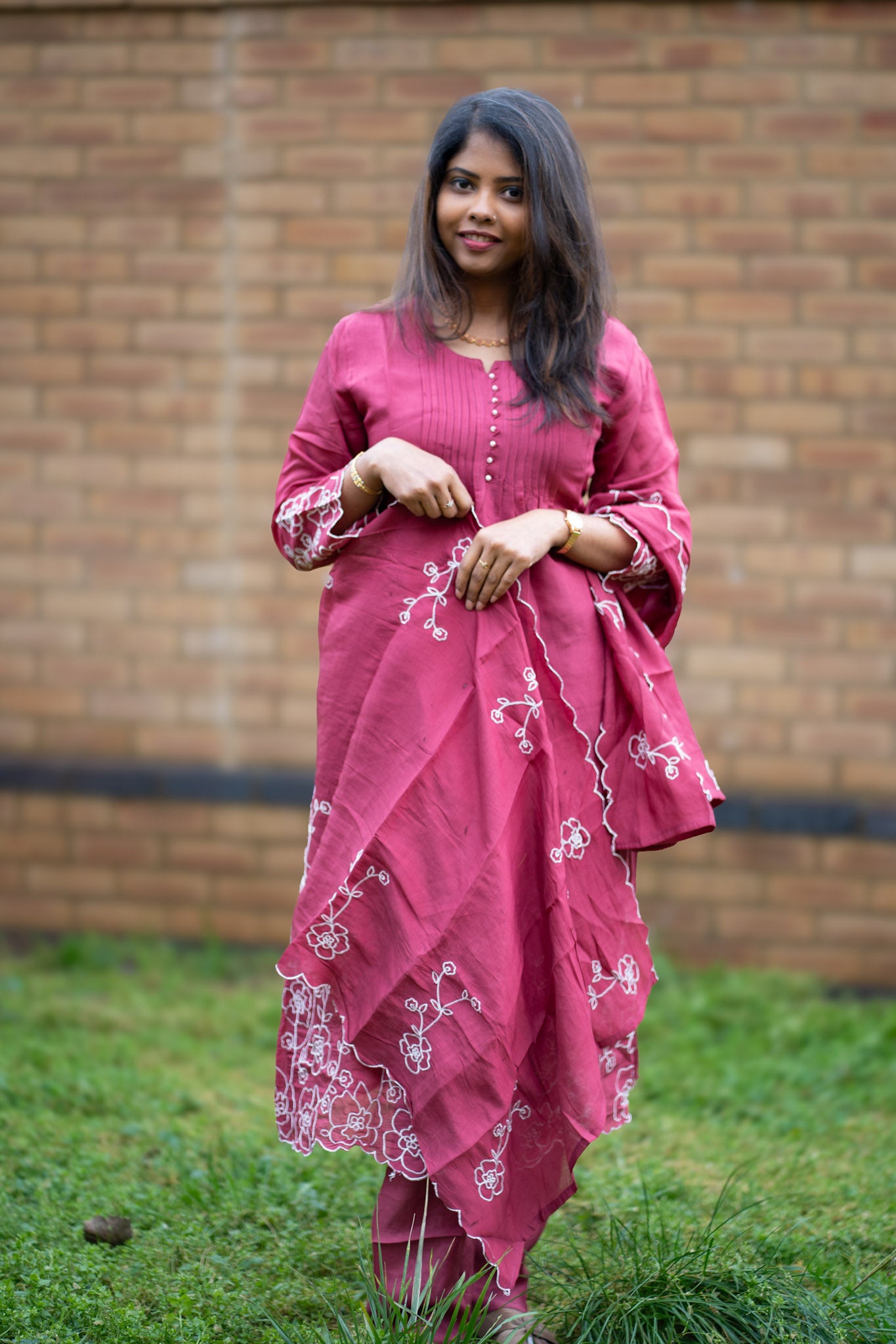 Maroon Embroidered Salwar Suit with Dupatta (KSH-1203)
