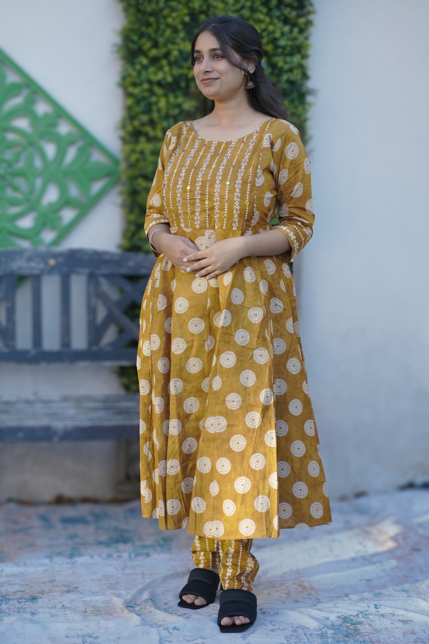 A-Line block print salwar suit(KER-1132)