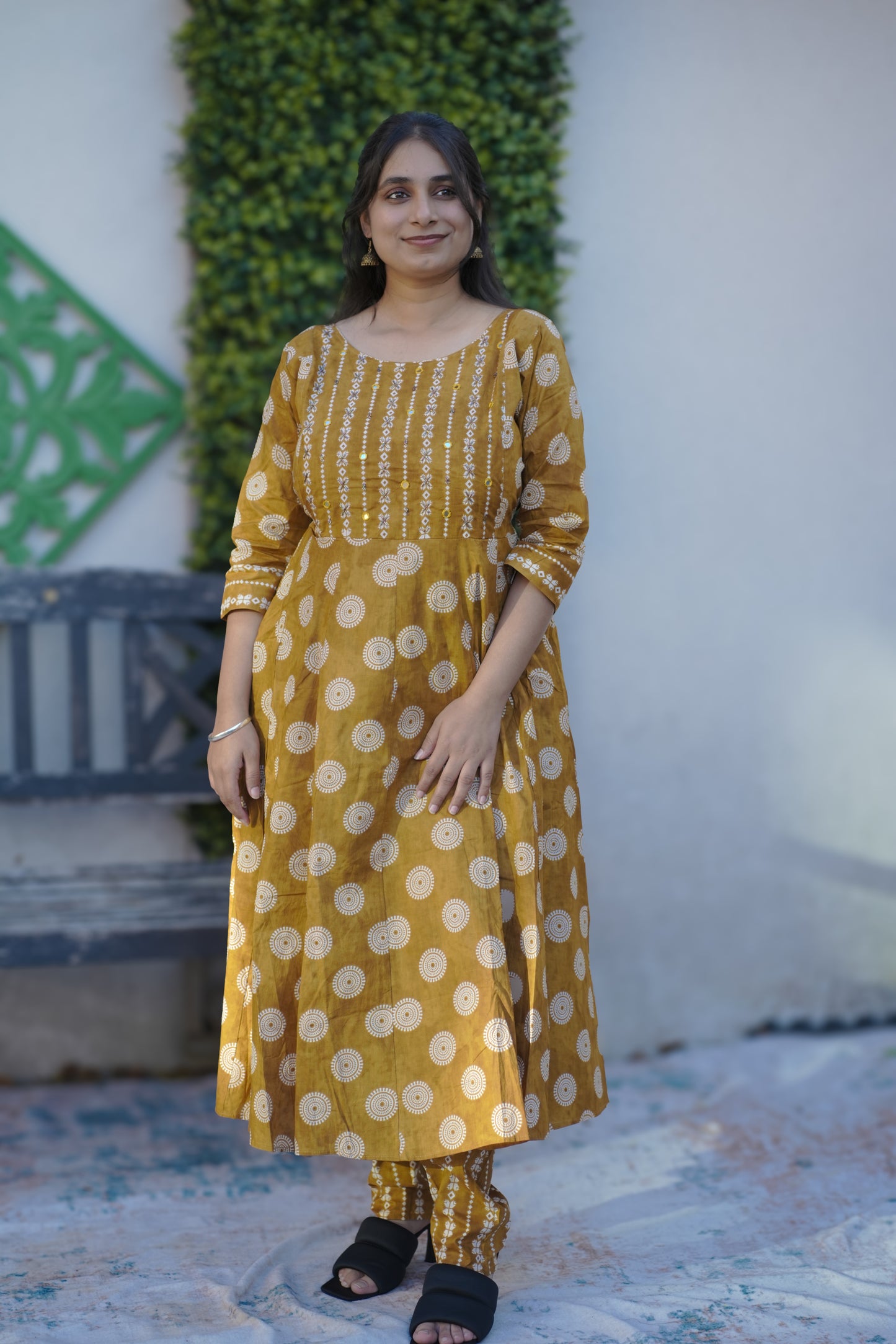 A-Line block print salwar suit(KER-1132)