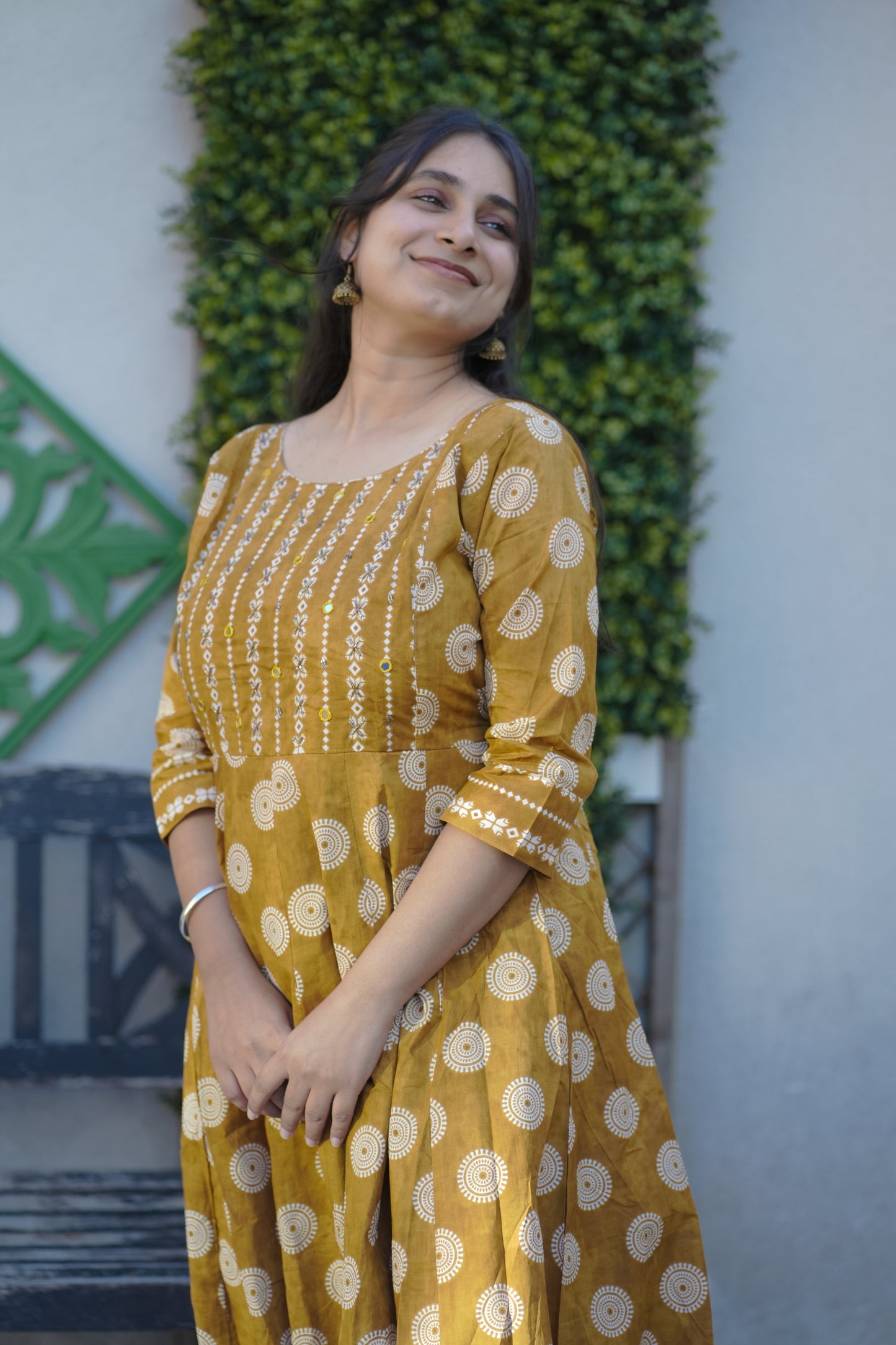 A-Line block print salwar suit(KER-1132)