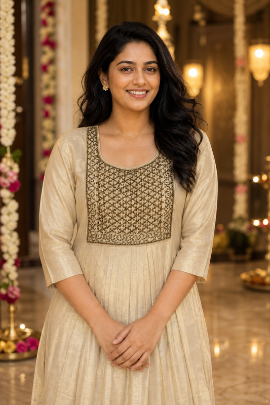 Premium Tissue Embroidered Kurta (KER-1206)