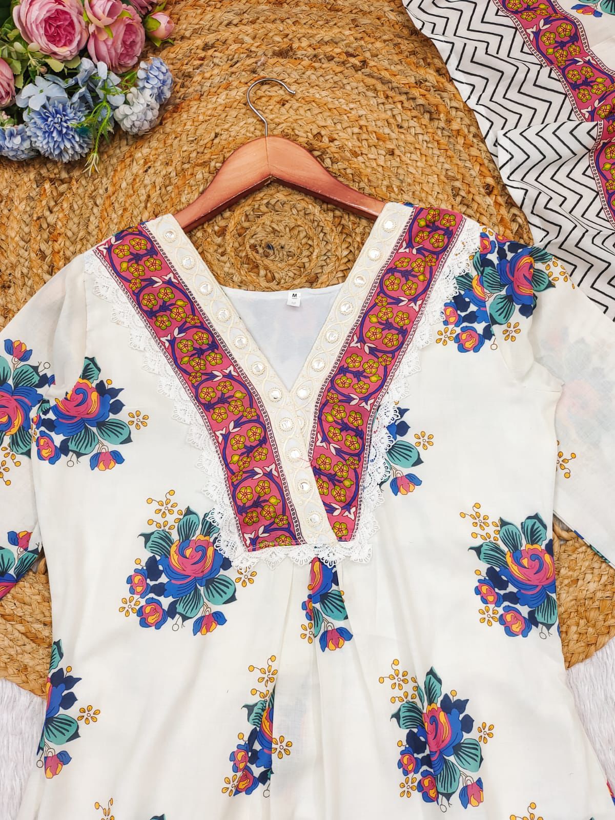 Premium cotton Kurti set with digital print (JN-1012)