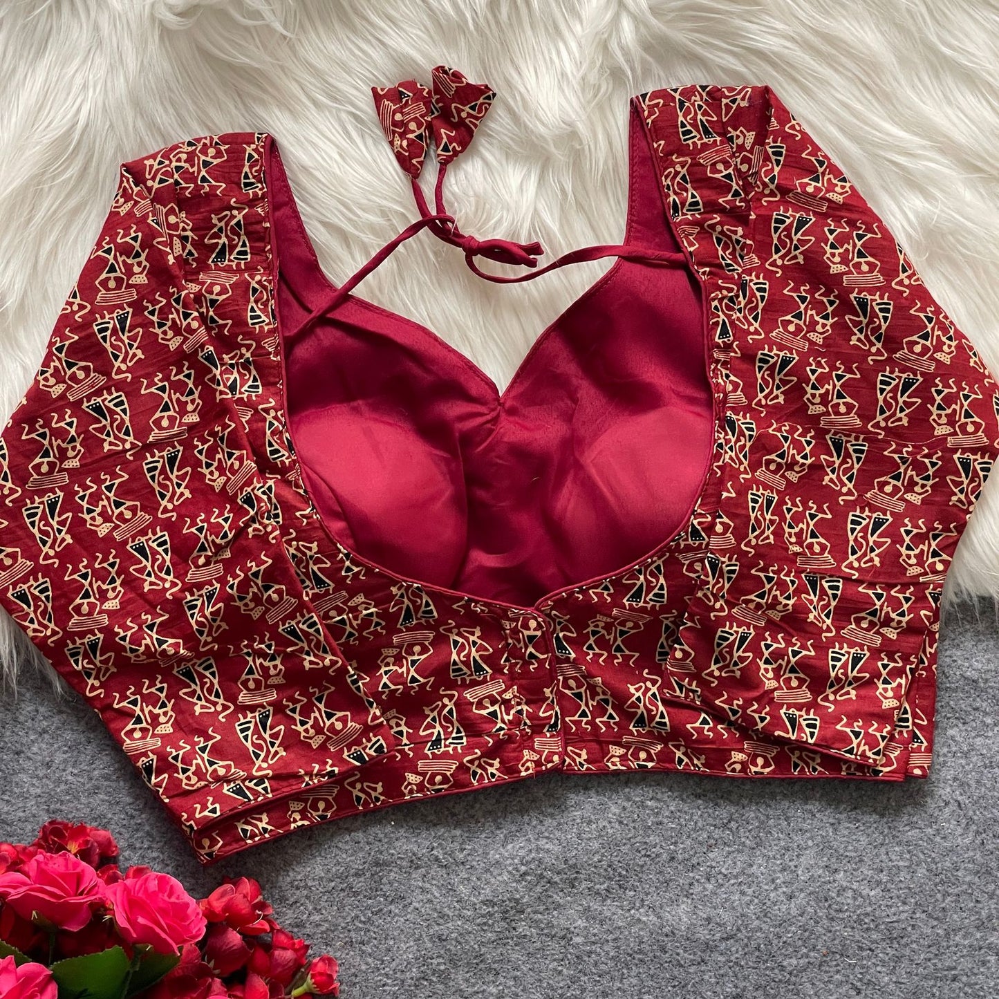 Ajrakh cotton blouse (Code:B17)