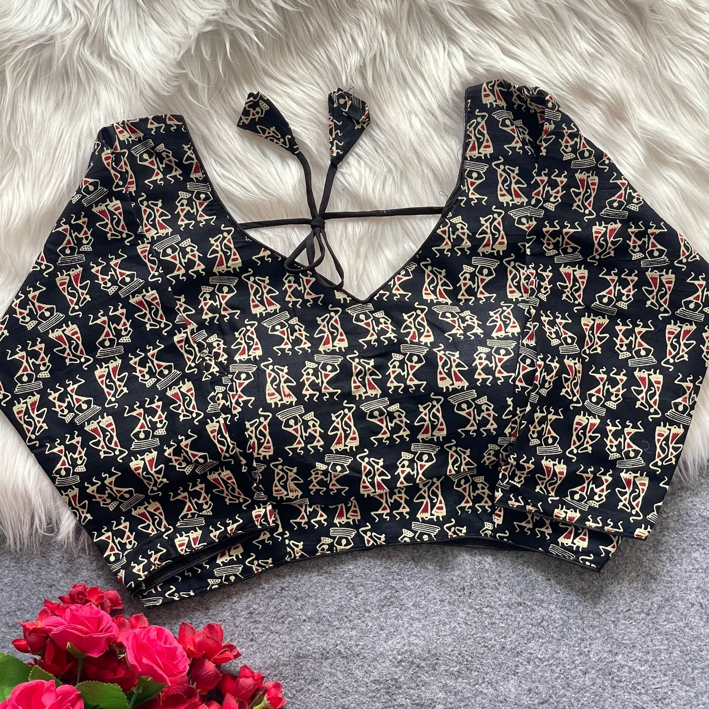 Ajrakh Cotton Blouse (Code:B18)