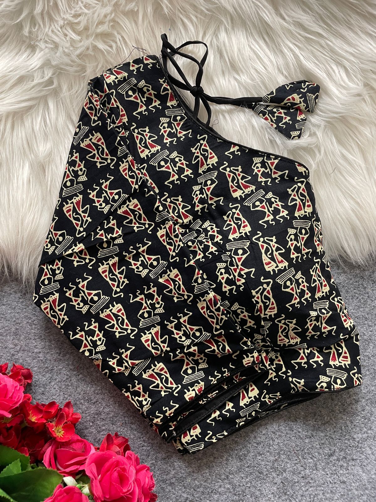 Ajrakh Cotton Blouse (Code:B18)