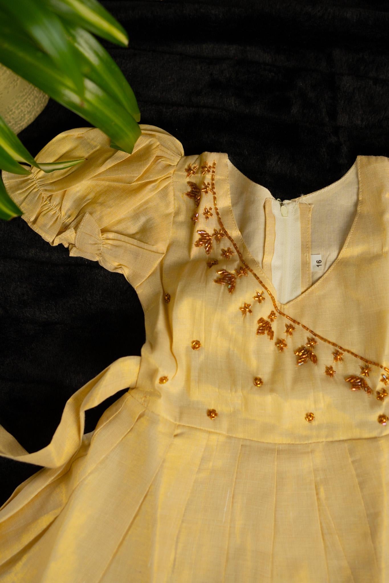 Girls tissue frock party wear(KCW130)