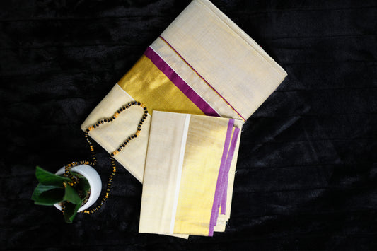 Onam special Ready to wear kasavu saree (SAR170)