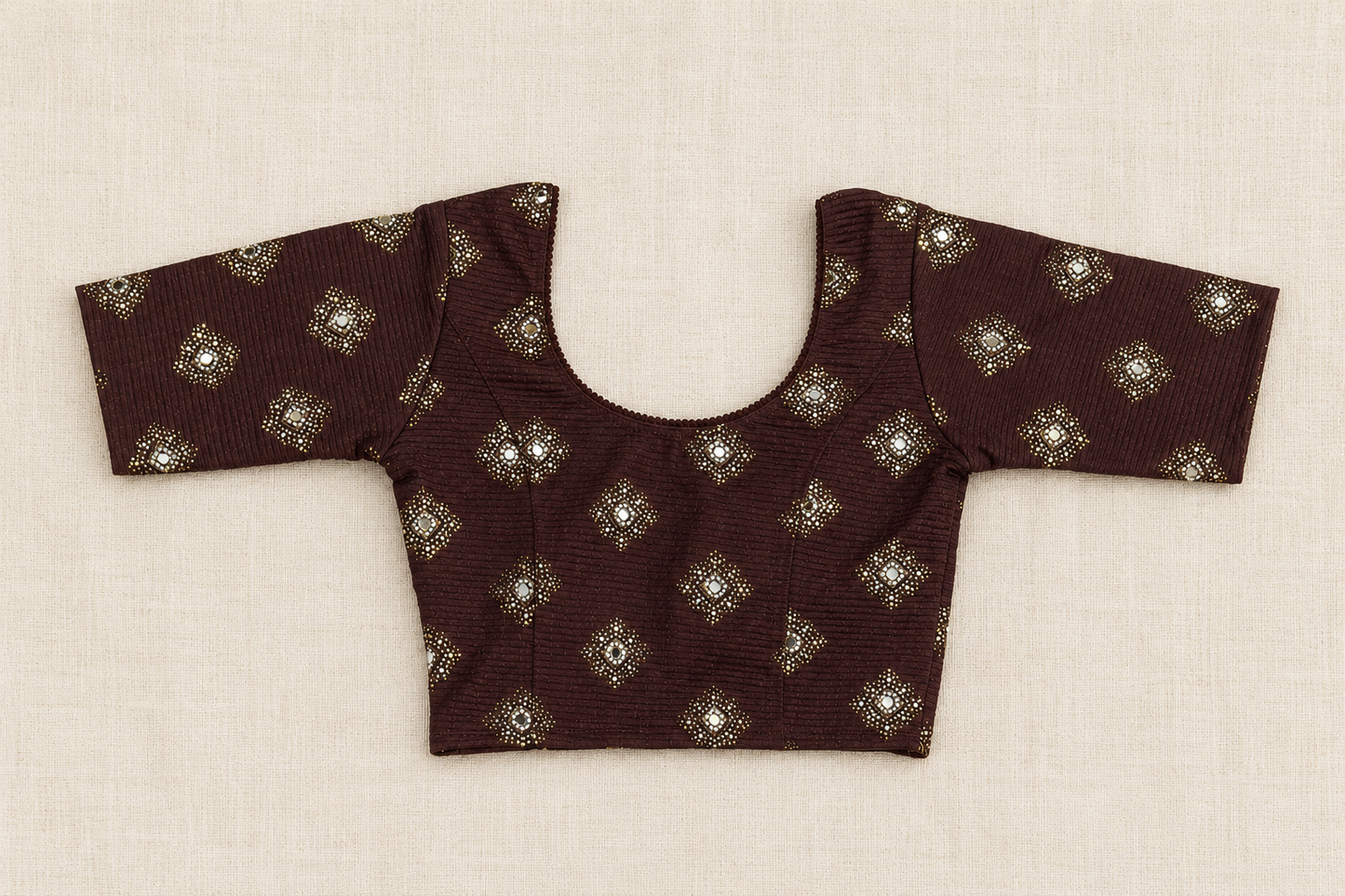 Ready-to-Wear Saree Blouse Chocolate Brown-  (B44)