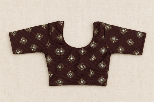 Ready-to-Wear Saree Blouse Chocolate Brown-  (B44)