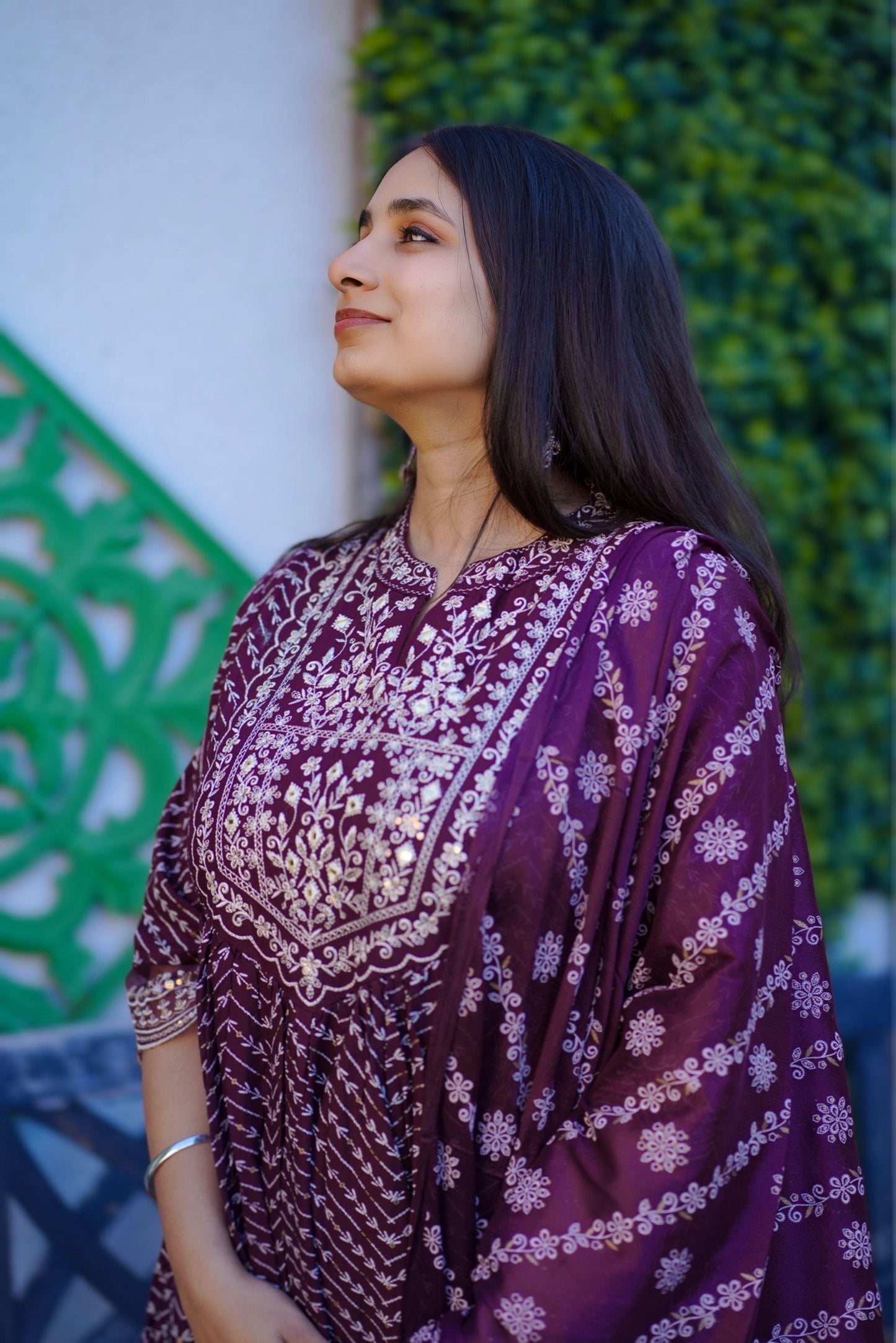 Anarkali Kurti in beautiful purple shade (KSH-1014)