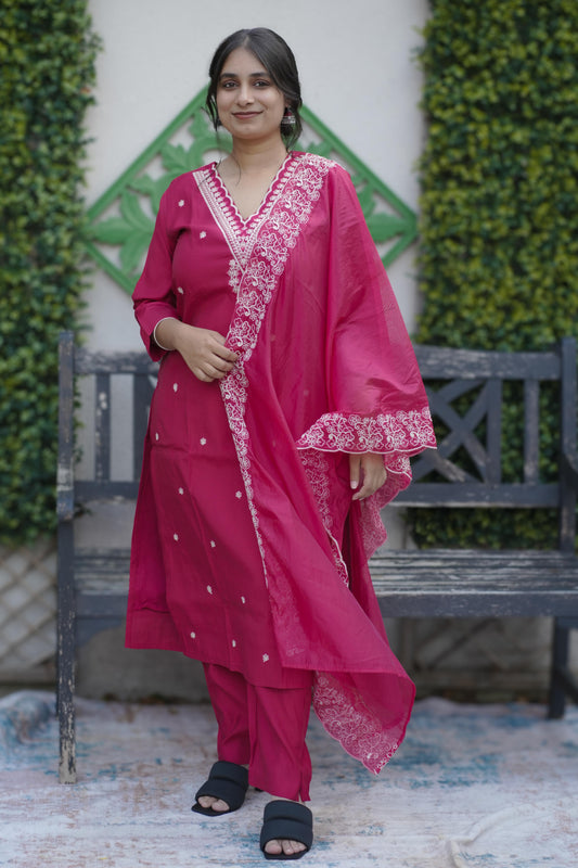 Premium cotton silk kurti set (KER-1104)