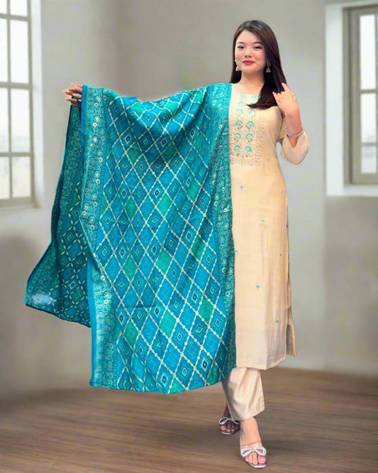 Banarasi Bandhej Suit Set (JN-2023)