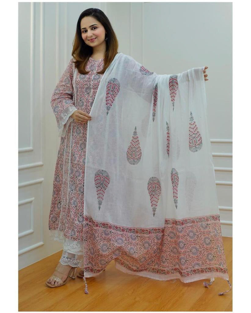 Pakistani A-line premium cotton suit(JN-1006)