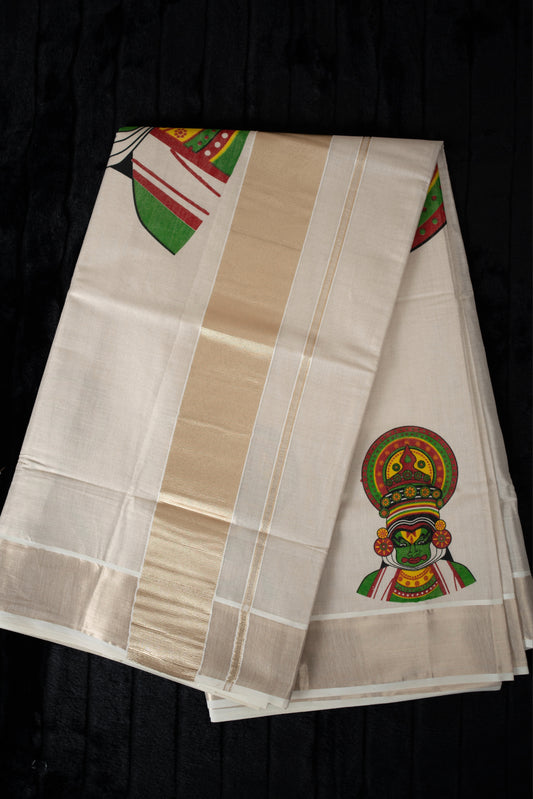 Saree with Kathakali design(SAR-201)