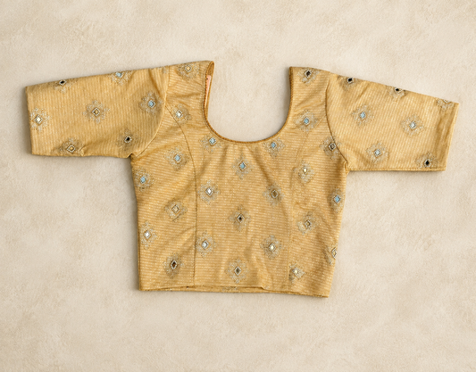 Ready-to-Wear Saree Blouse Gold-  (B45)