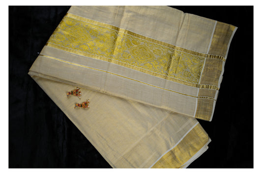 Golden kasavu Ready to wear saree(SAR158)