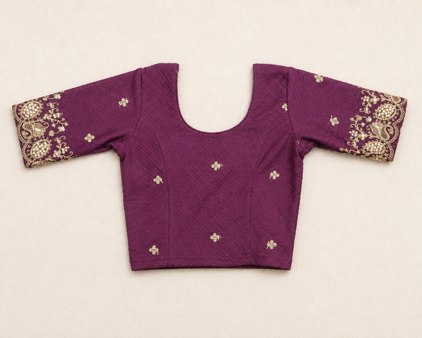 Ready-to-Wear Saree Blouse wine-  (B51)