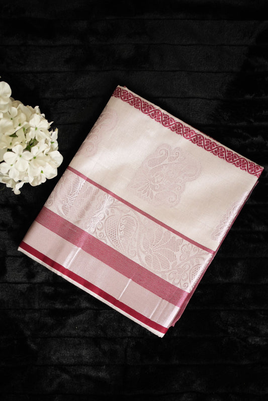 Kasavu rose gold saree(SAR-216)