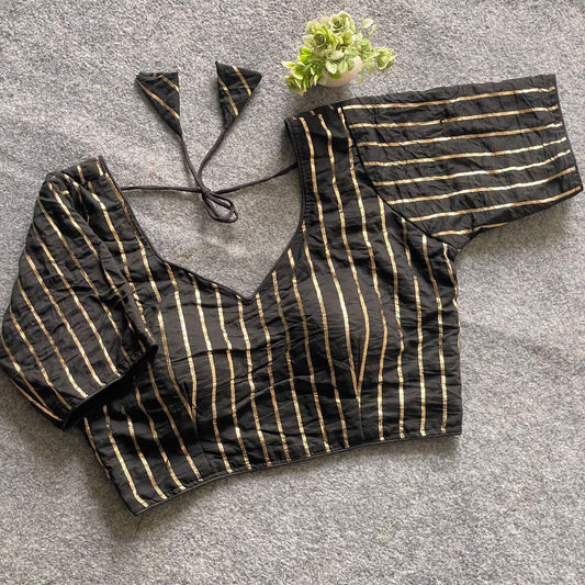 Premium cotton blouse with golden stripes(Code:B25)