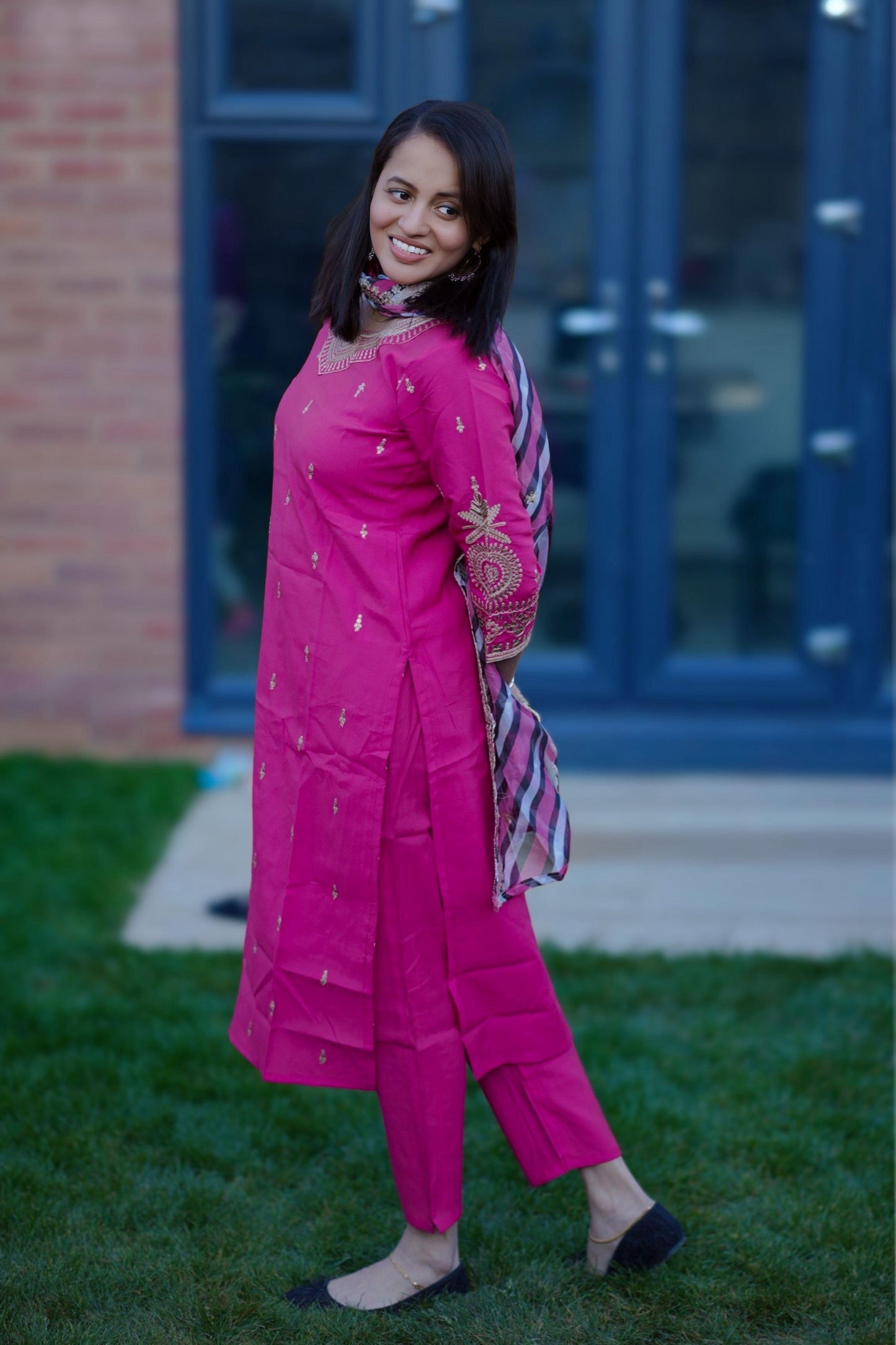 Roman silk kurti set(KC-1123)