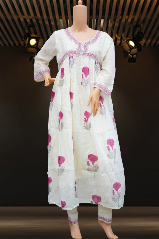 Alia's cut Anarkali dress in floral design(KER-695)