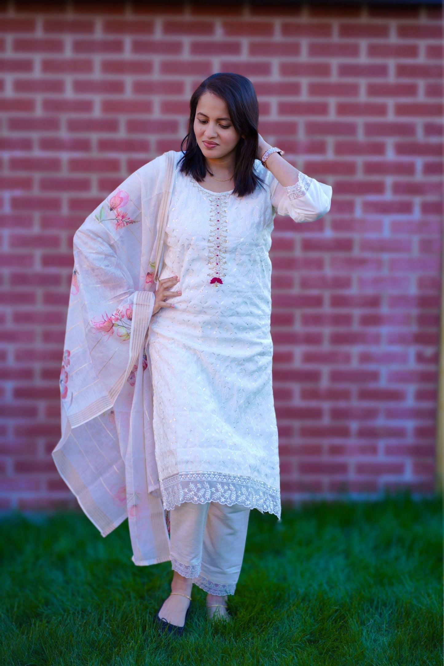 Linen Silk Kurti set(KC-1121)