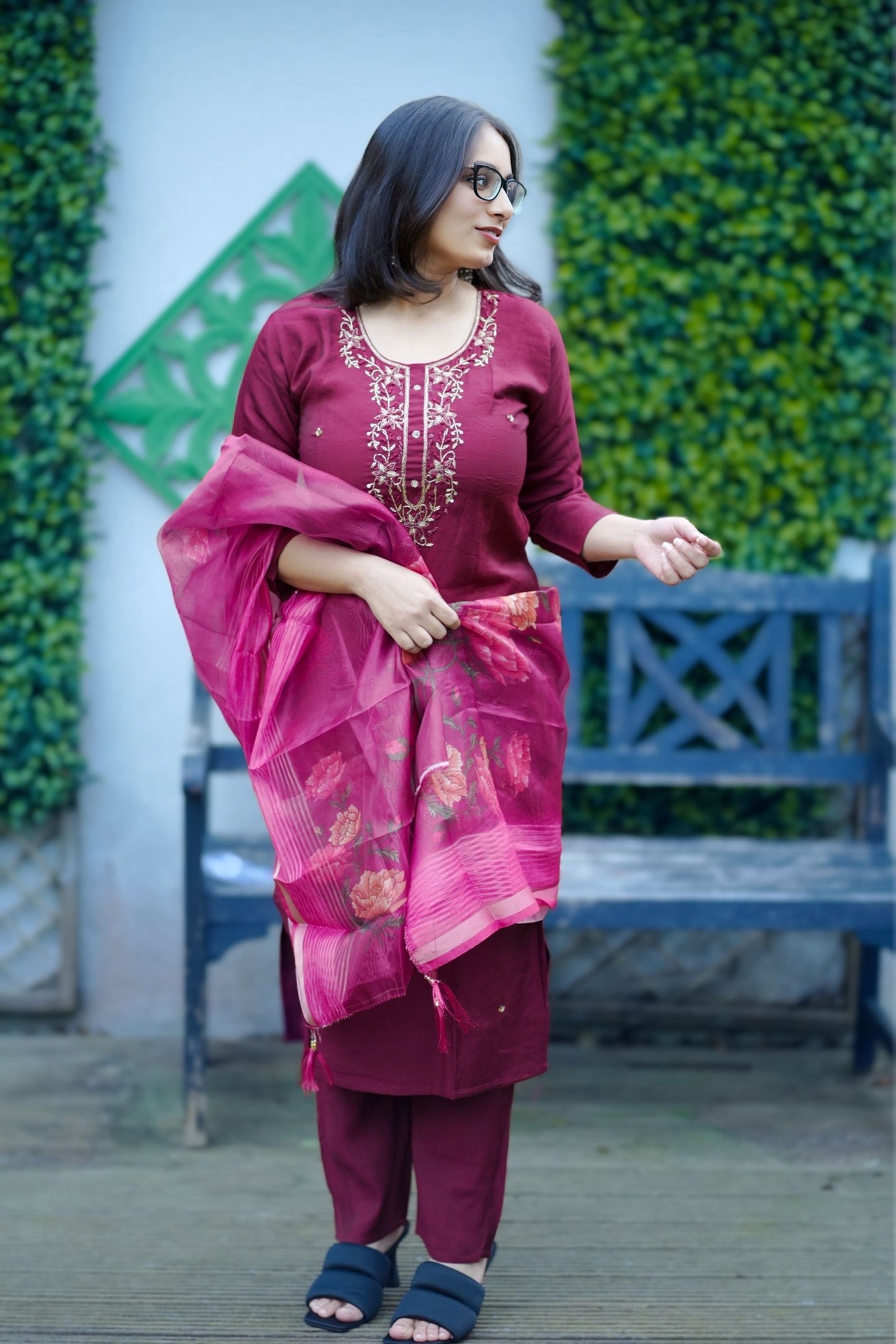 Roman silk kurti set (KER-1109)