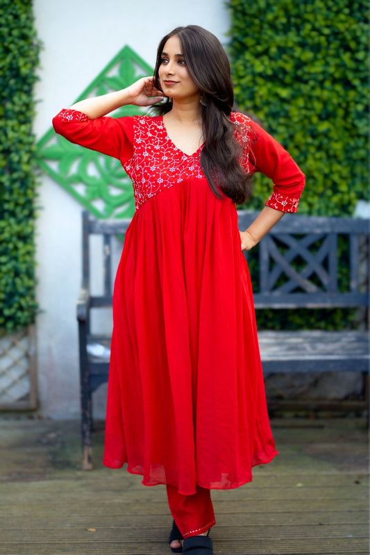 Georgette kurti top (KER-1108)