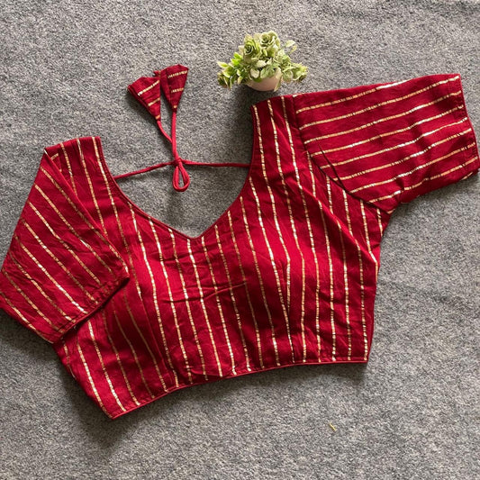 Premium Cotton Blouse with golden stripes(Code:B24)