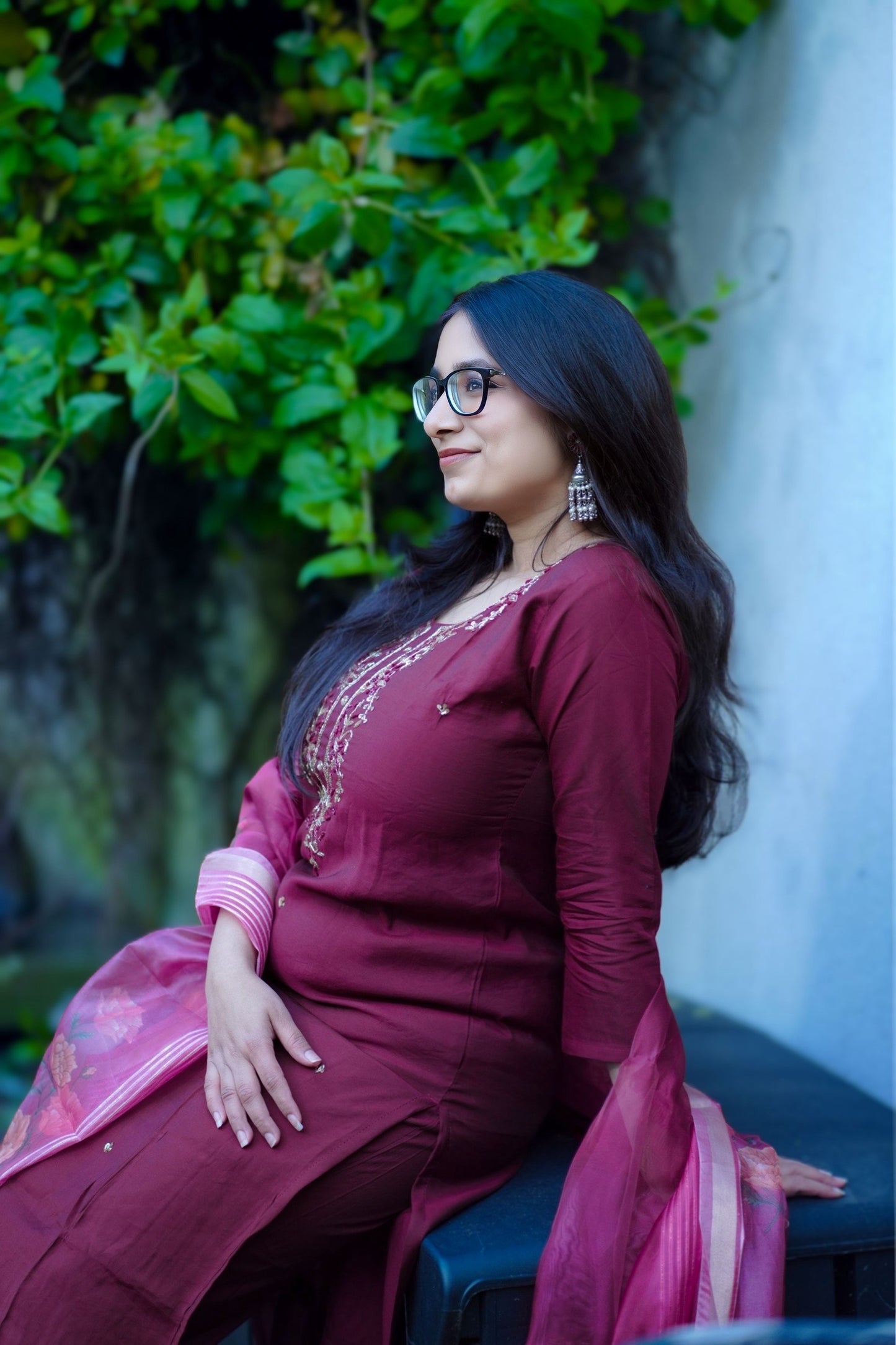 Roman silk kurti set (KER-1109)