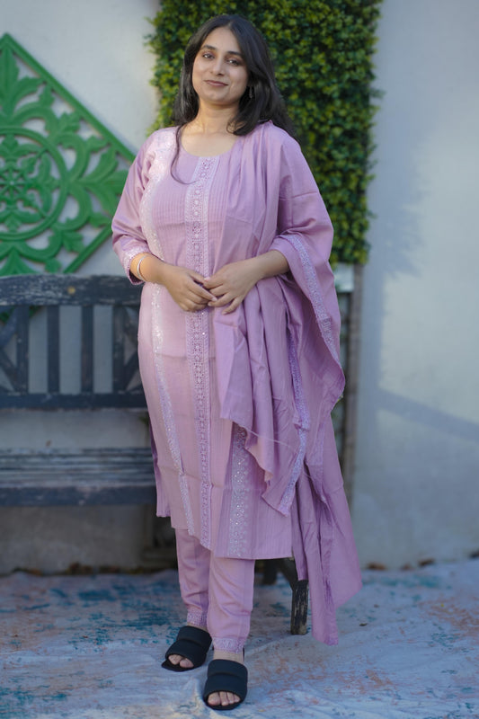Premium cotton silk kurti set (KER-1128)