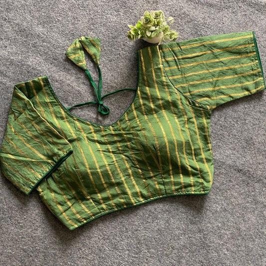 Premium Cotton Blouse with golden stripes (Code:B27)