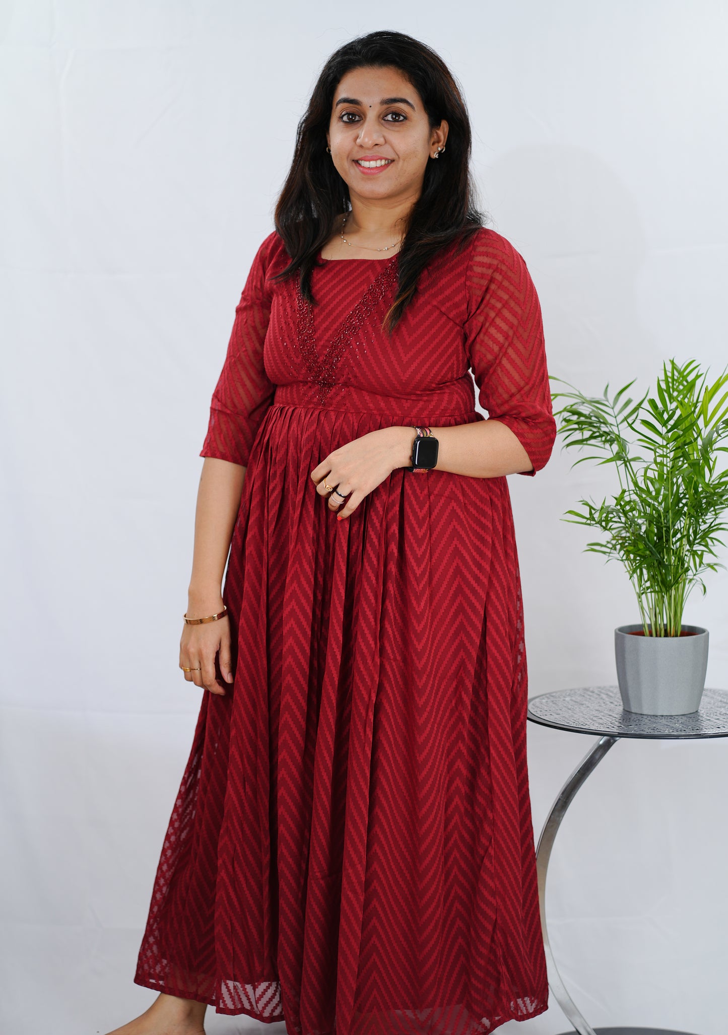 Elegant Wine coloured kurti top - (KER699)