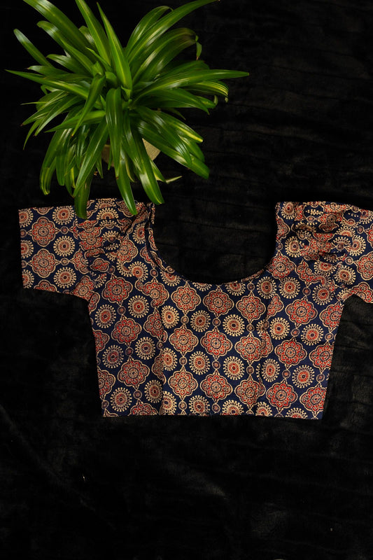 Cotton Ajrakh Blouse(Code:B38)