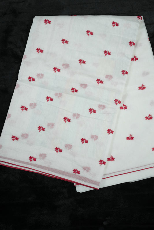 Premium Cotton White saree (SAR-1138)