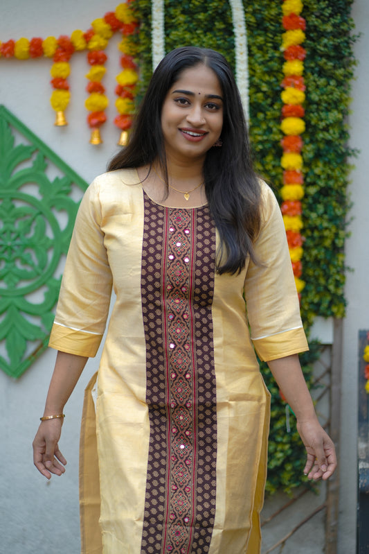 Tissue kasavu kurti top (KER-1136)