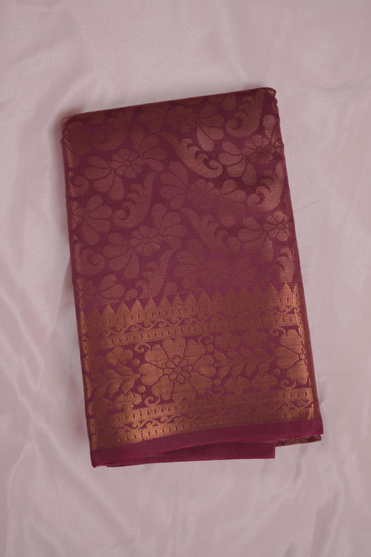 Kancheepuram blend Silk Saree with Gold shade Zari Floral Weavin (SAR-1127)