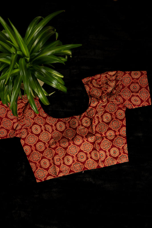 Cotton Ajrakh Blouse(Code:B37)