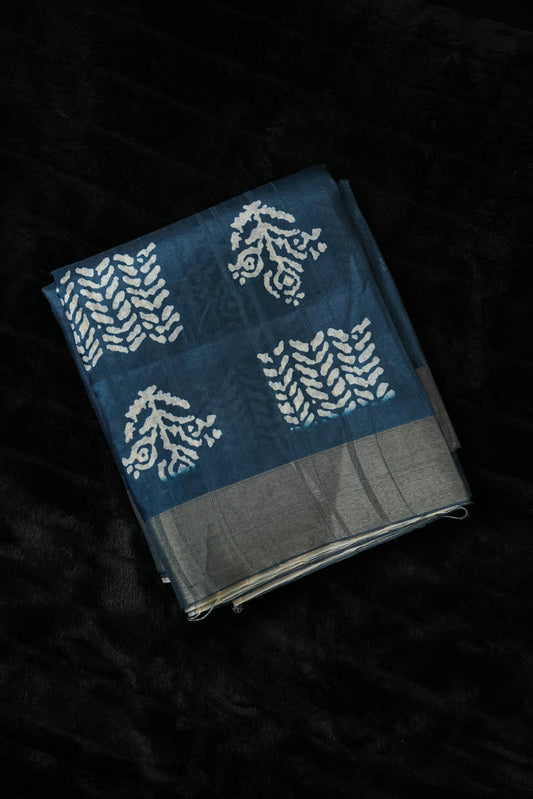 Batik hand block printed saree(SAR-1112)