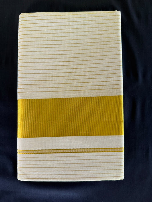 Premium Kerala Tissue Kasavu Set Saree with gold border (SAR-1159)