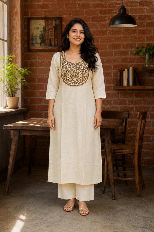 Premium Tissue Embroidered Kurta in Plus Size (KER-1207)