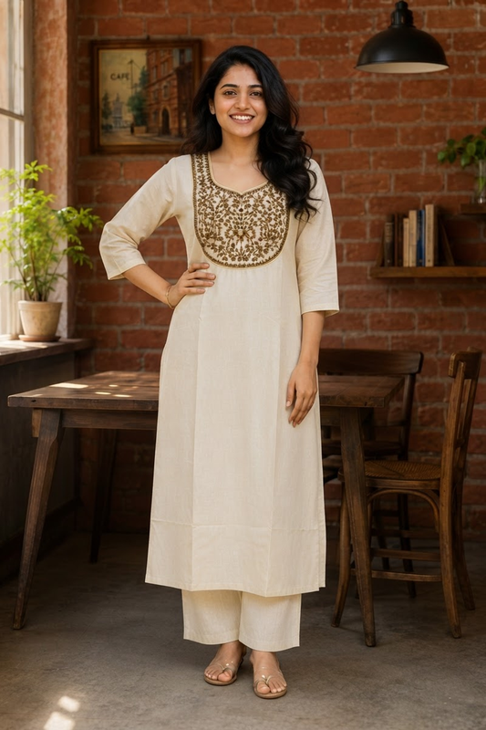 Premium Tissue Embroidered Kurta in Plus Size (KER-1207)
