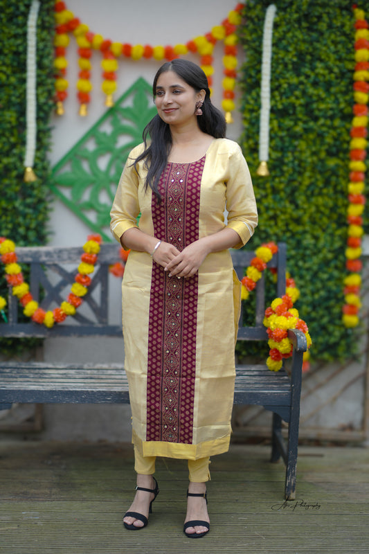 Tissue Kurti Top (KER-1139)