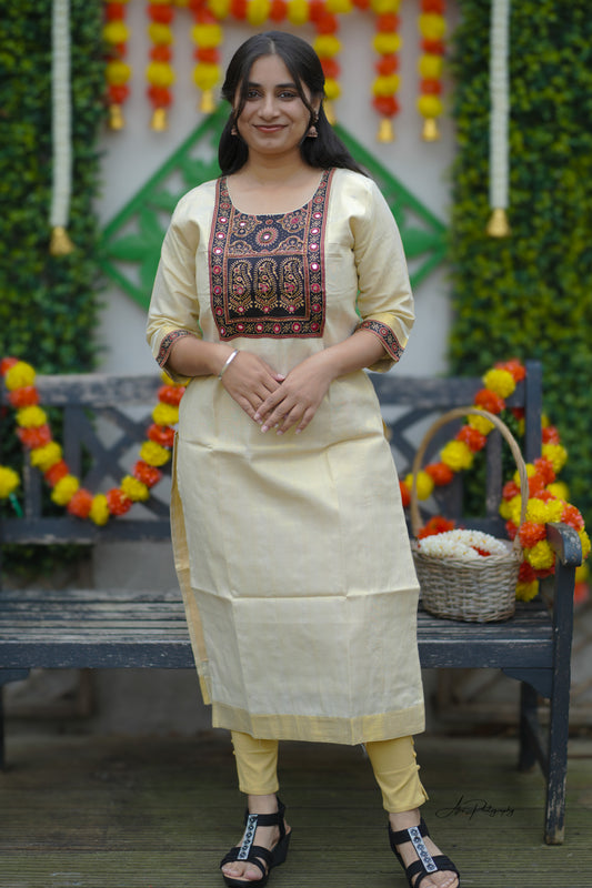 Tissue Kurti Top (KER-1141)