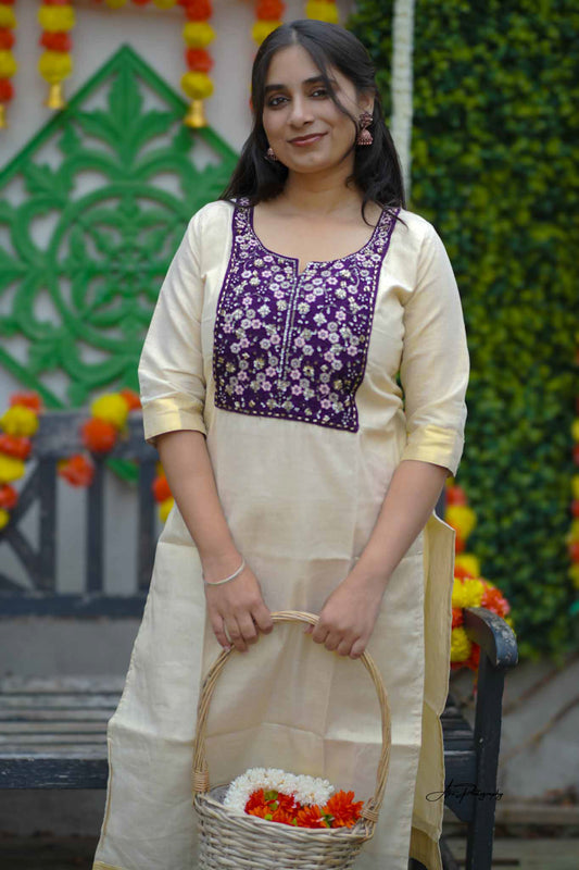 Tissue Kurti Top (KER-1142)