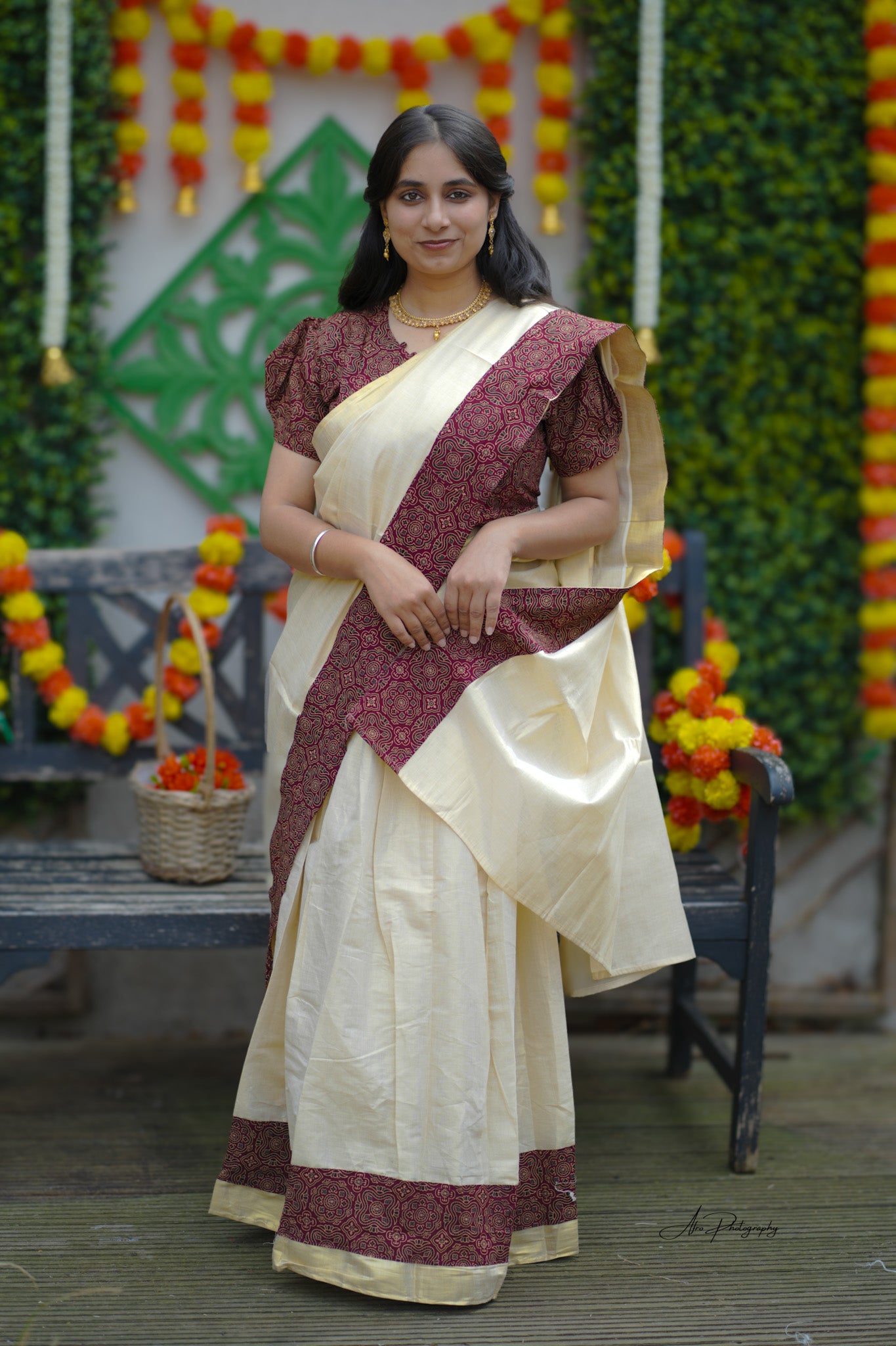Dhavani set in Ajrakh styling (KER-1146)