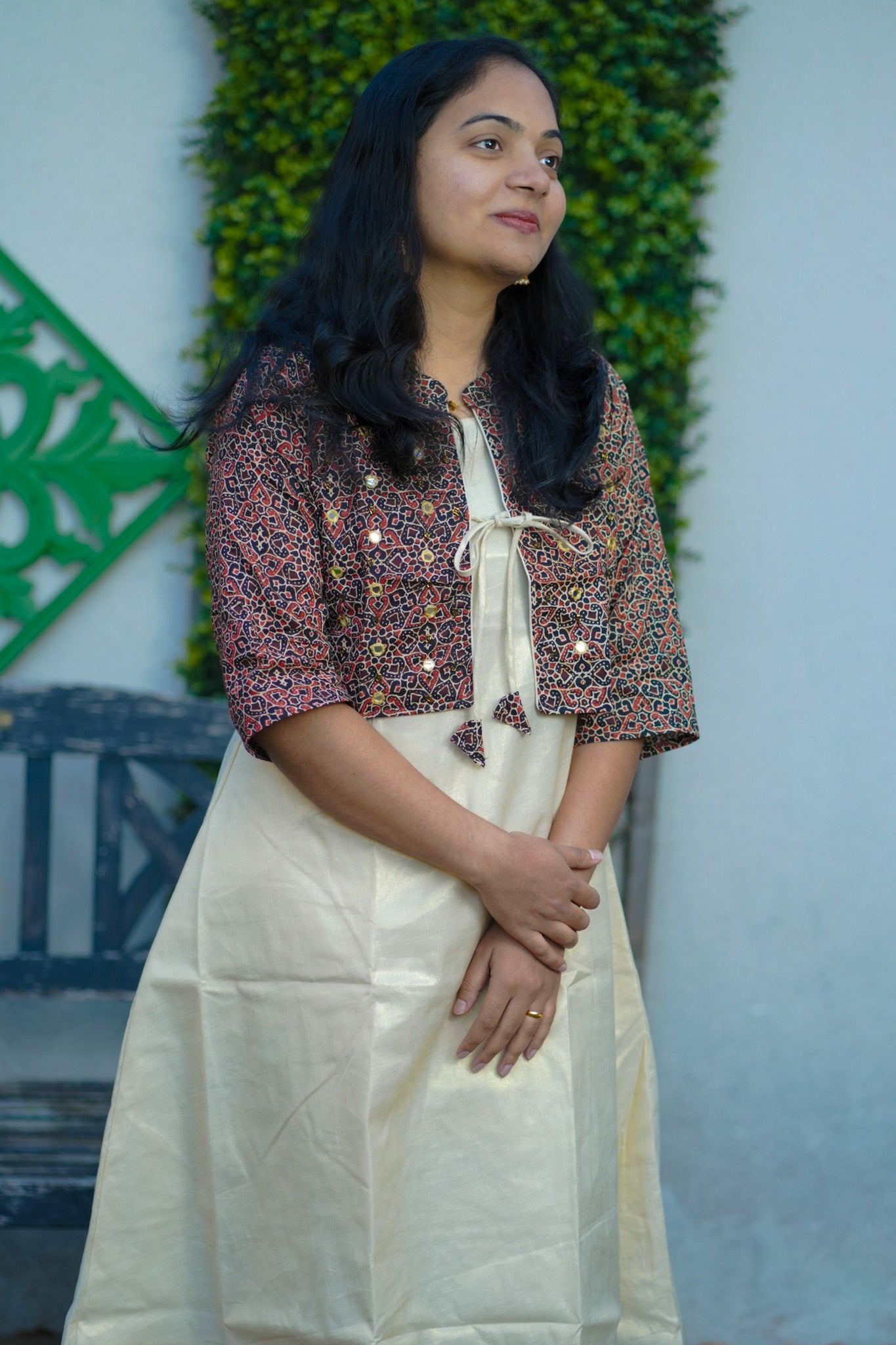 Tissue Kurta Set with Printed Jacket – Elegant Ethnic Wear for Women (KER-1167)